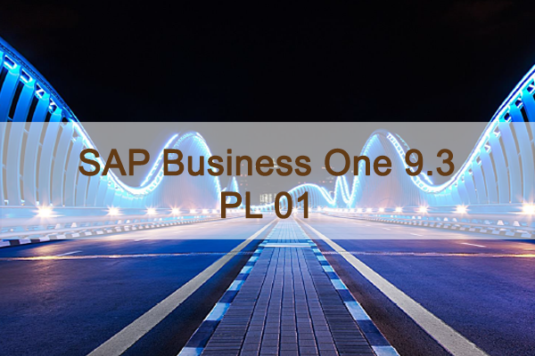 SAP Business One 9.3 PL01 Overview - SAP Support